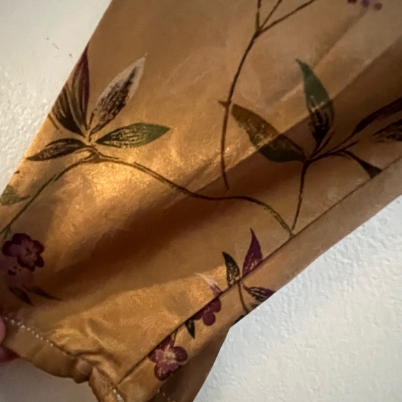 CH Signature Gold with Purple Flowers Button Down Blouse - Picture 11 of 15